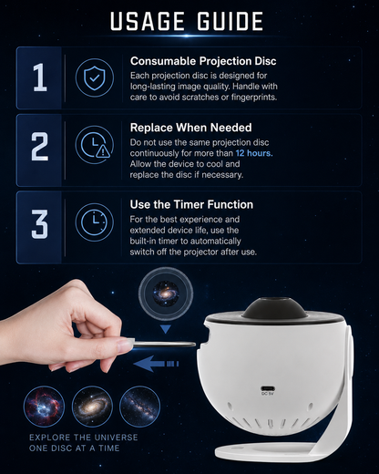 4K Galaxy Projector | 12 Premium Film Discs & Adjustable Focus