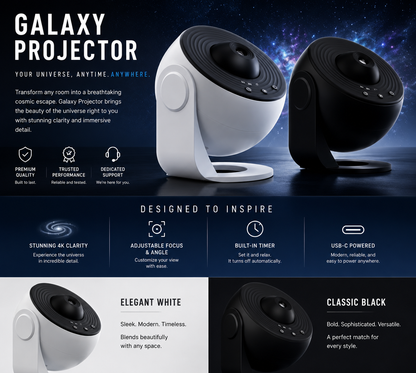 4K Galaxy Projector | 12 Premium Film Discs & Adjustable Focus
